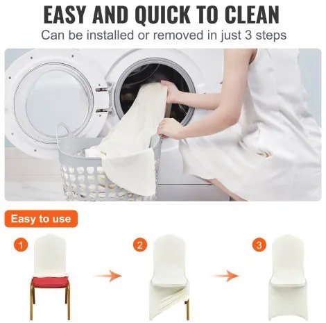 100pcs Stretch Spandex Folding Chair Covers Ivory Color Party Easy Clean