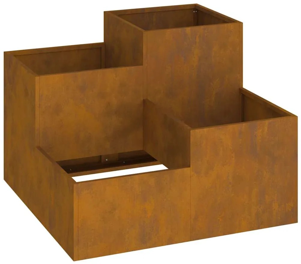 vidaXL Γλάστρα Κήπου Σκ rusty 80 x 80 x 60 εκ. Ατσάλι καιρό