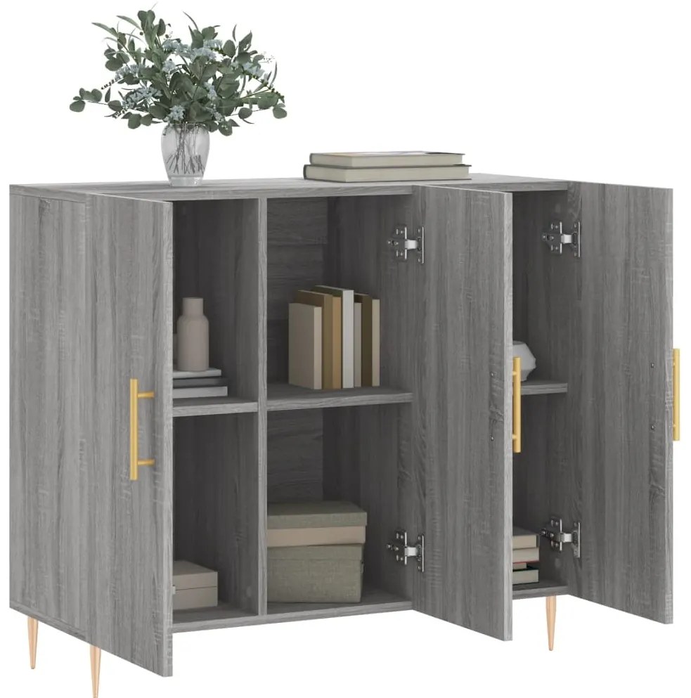 vidaXL Ντουλάπι Γκρι Sonoma 90 x 34 x 80 εκ. από Επεξεργασμένο Ξύλο