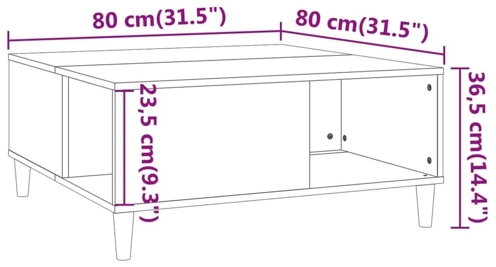 ΤΡΑΠΕΖΑΚΙ ΣΑΛΟΝΙΟΥ ΚΑΦΕ ΔΡΥΣ 80X80X36,5 ΕΚ. ΕΠΕΞΕΡΓΑΣΜΕΝΟ ΞΥΛΟ 821099