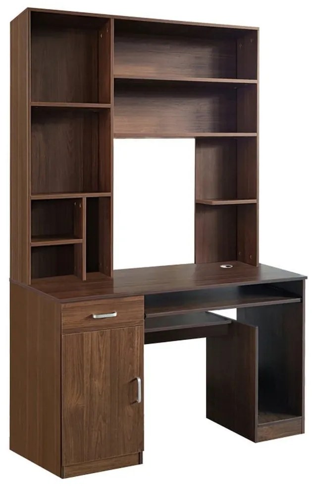 Γραφείο Με Βιβλιοθήκη Novelty 072-000088 120x55x182cm Walnut