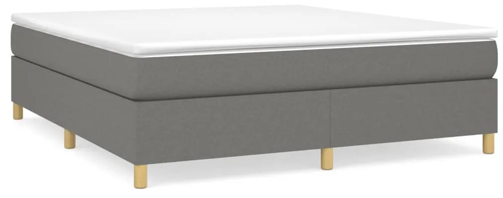 vidaXL Κρεβάτι Boxspring με Στρώμα Σκούρο Γκρι 180x200 εκ Υφασμάτιν