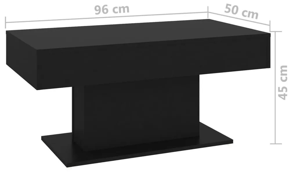 Τραπεζάκι Σαλονιού Μαύρο 96 x 50 x 45 εκ. από Επεξ. Ξύλο - Μαύρο