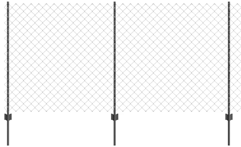 vidaXL Φράχτης με Στήλες. Γκρι 1.2 x 25 m Ατσάλι
