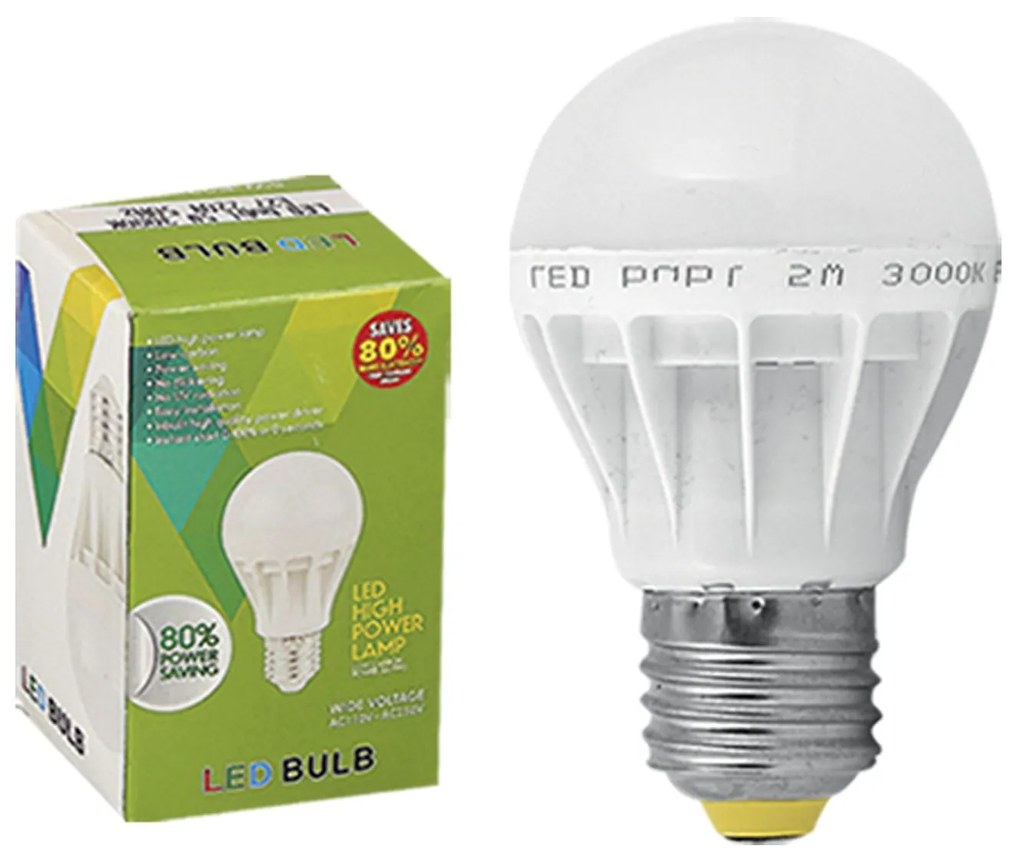 Λάμπα led Γλόμπος Μεσαία e27 5w 230v Θερμός Φωτισμός 180o  Homie 108169 88-149