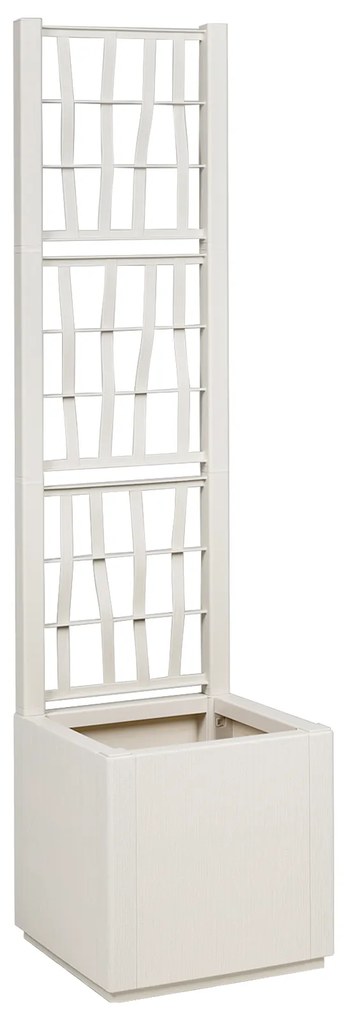 vidaXL Κήπος Γλάστρα με Πλέγμα Λευκό 36x36x140 εκ PP