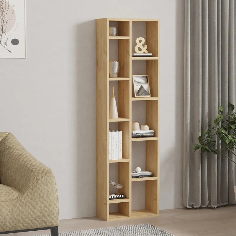 Βιβλιοθήκη Minicu pakoworld σε oak απόχρωση 44,4x19,6x150εκ (1 τεμάχια)