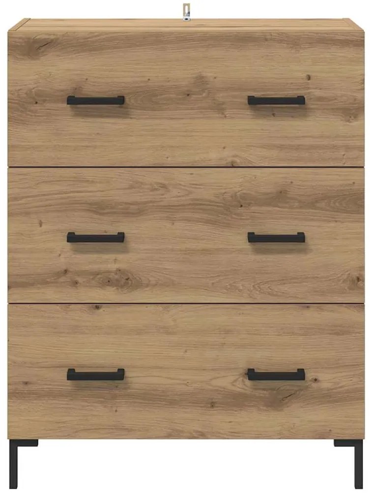 vidaXL Πλαϊνό γραφείο με συρτάρι Artisan Oak 69,5 x 34 x 90 εκ.