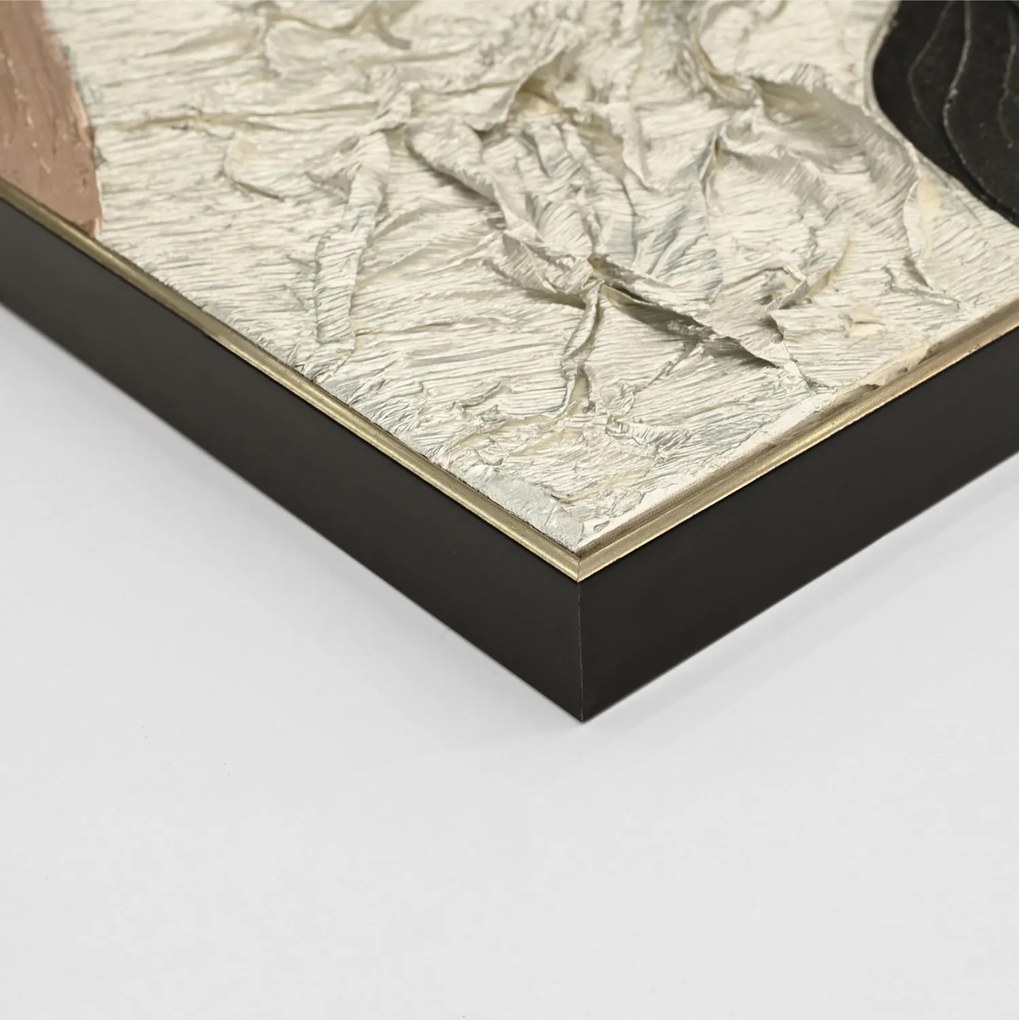 Πίνακας Τοίχου Abstract (Τετράγωνος) με Κορνίζα Μπεζ-Καμβάς 82x4,5x82Yεκ.