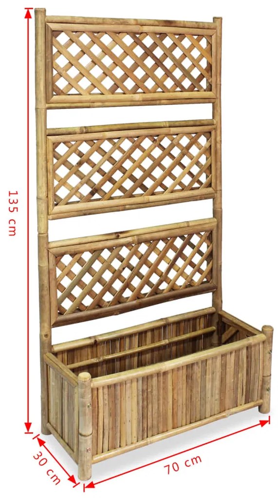 vidaXL Ζαρντινιέρα Κήπου με Καφασωτό 70 εκ. από Μπαμπού