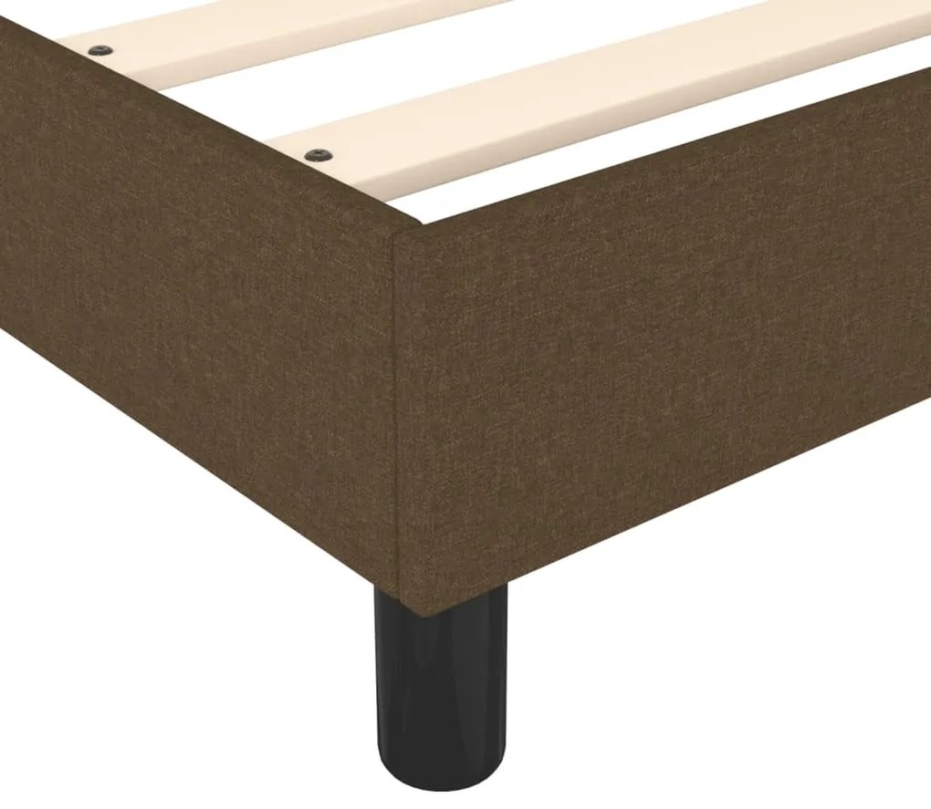 vidaXL Κρεβάτι Boxspring με Στρώμα Σκούρο Καφέ 140x200 εκ Υφασμάτινο