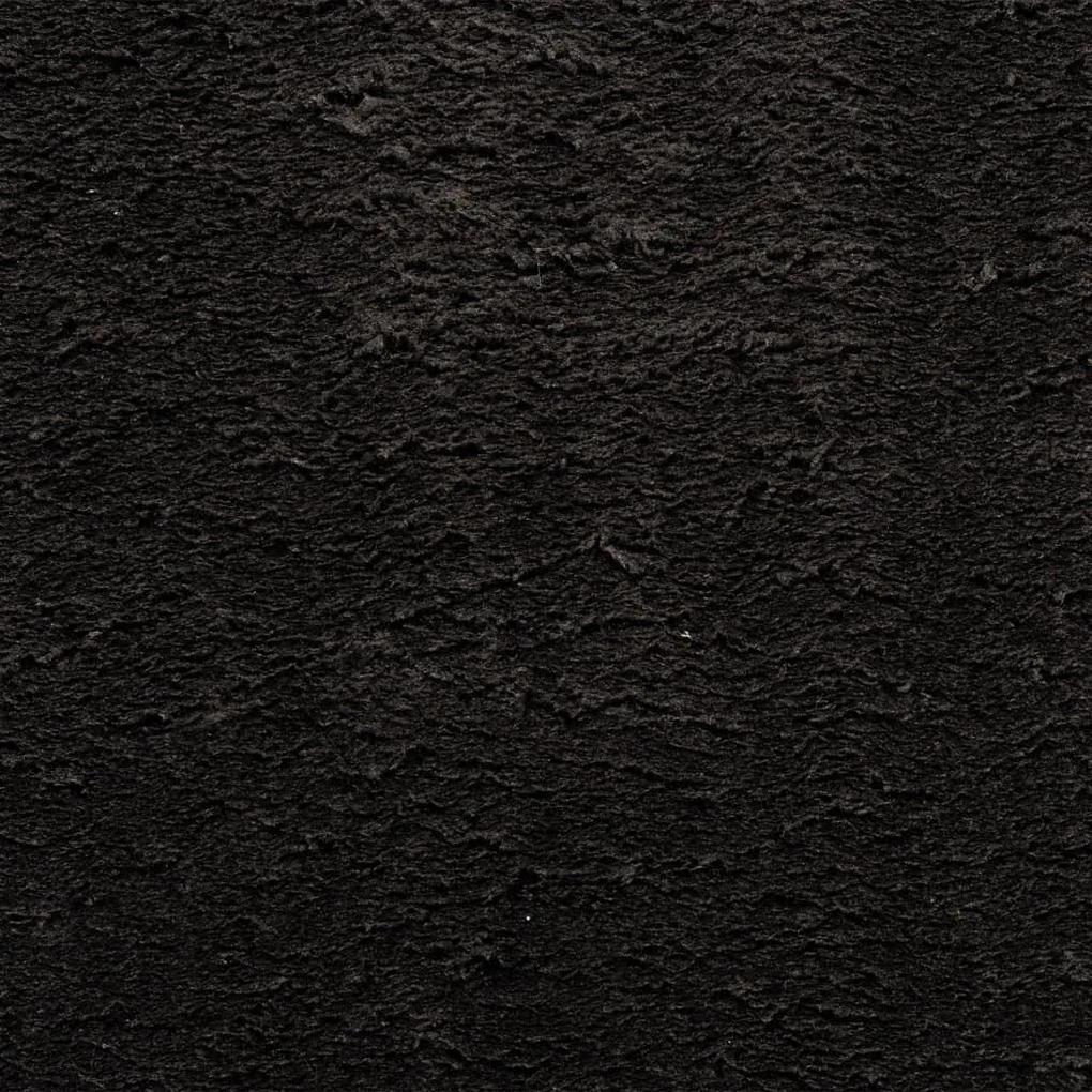 Χαλί HUARTE με Κοντό Πέλος Μαλακό/ Πλενόμενο Μαύρο 100x200 εκ. - Μαύρο