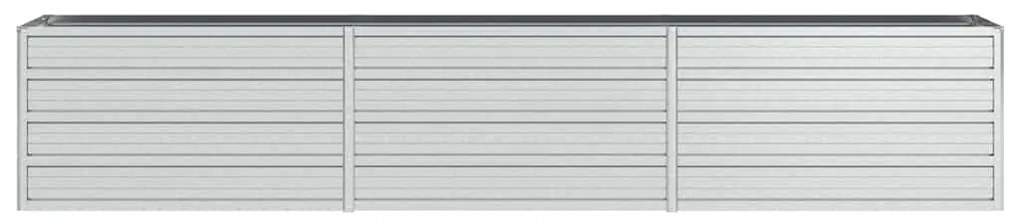 vidaXL Ζαρντινιέρα Υπερυψωμένη Ασημί 240x40x45 εκ. Γαλβανισμ. Χάλυβας