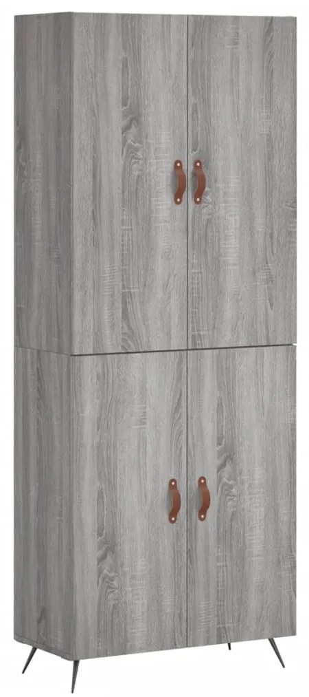 vidaXL Ντουλάπι Γκρι Sonoma 69,5 x 34 x 180 εκ. Επεξεργασμένο Ξύλο