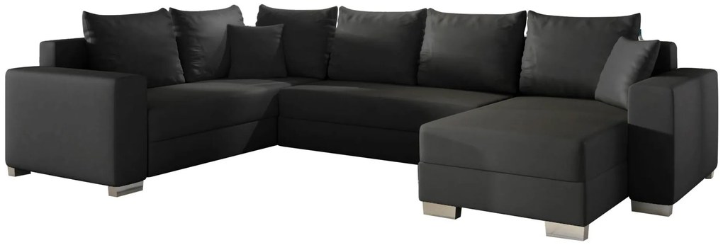 Γωνιακός καναπές Elsa-Δεξιά-Μαύρο - 312.00Χ210.00Χ92.00cm