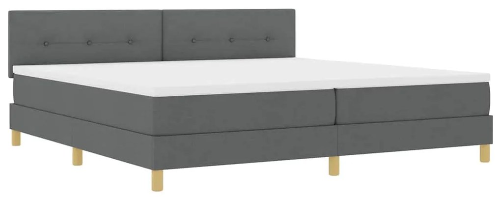 vidaXL Κρεβάτι box spring με στρώμα Σκούρο γκρι 200 x 200 cm ύφασμα