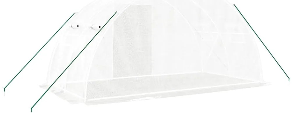 vidaXL Θερμοκήπιο με Ατσάλινο Πλαίσιο Λευκό 8 μ² 4 x 2 x 2 μ.