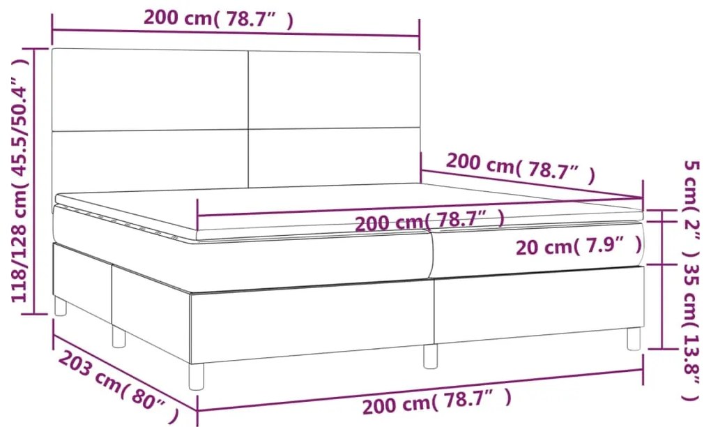 ΚΡΕΒΑΤΙ BOXSPRING ΜΕ ΣΤΡΩΜΑ ΣΚΟΥΡΟ ΓΚΡΙ 200X200 ΕΚ. ΥΦΑΣΜΑΤΙΝΟ 3141642