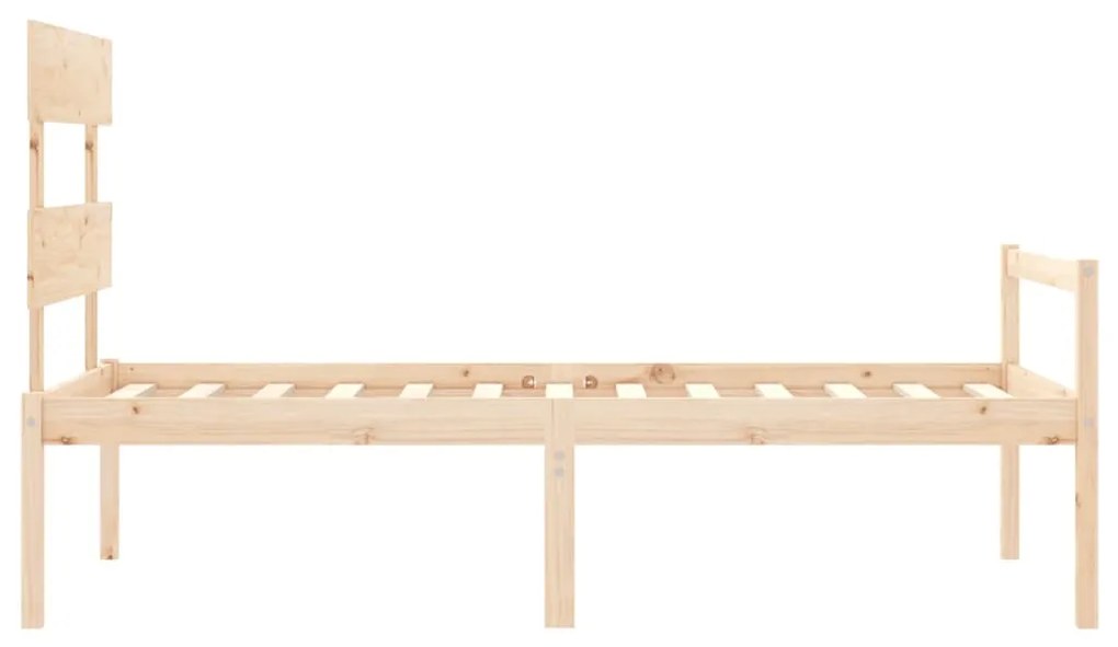 vidaXL Κρεβάτι Ηλικιωμένου με Κεφαλάρι από Μασίφ Ξύλο Single