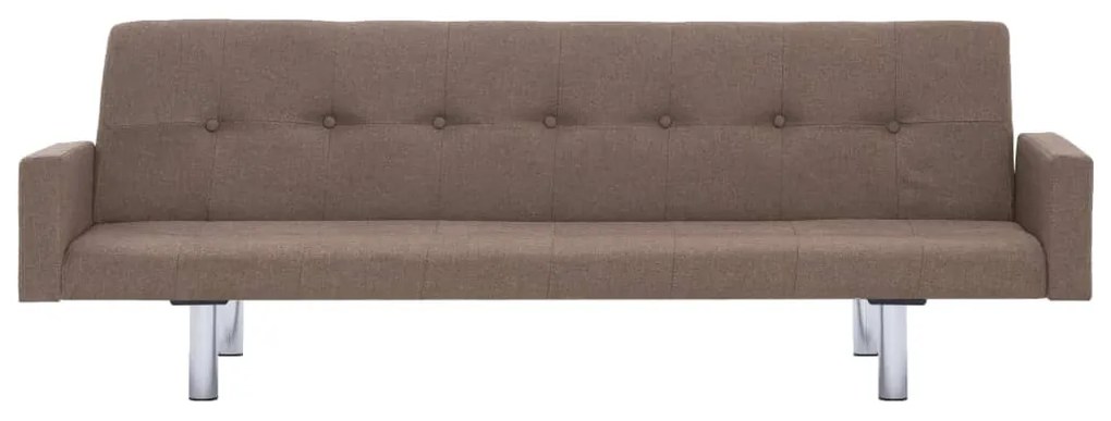 vidaXL 282220  Sofa Bed with Armrest Brown Polyester
