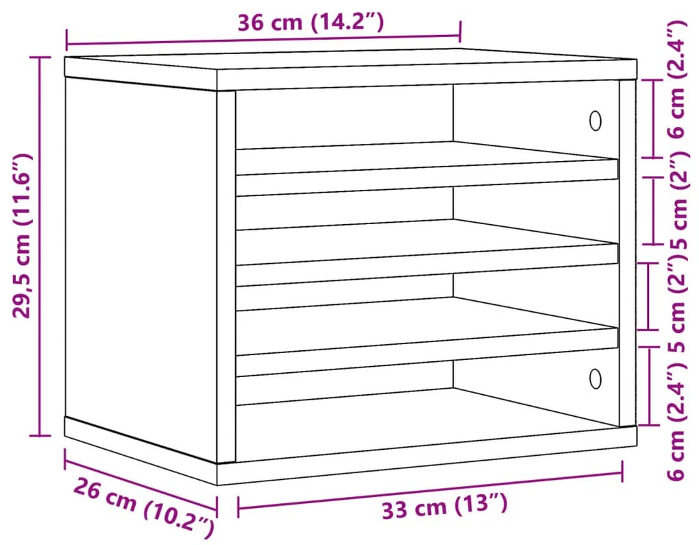 ΈΠΙΠΛΟ ΟΡΓΑΝΩΣΗΣ ΓΡΑΦΕΙΟΥ ΓΚΡΙ SONOMA 36X26X29,5ΕΚ ΕΠΕΞ. ΞΥΛΟ 848050