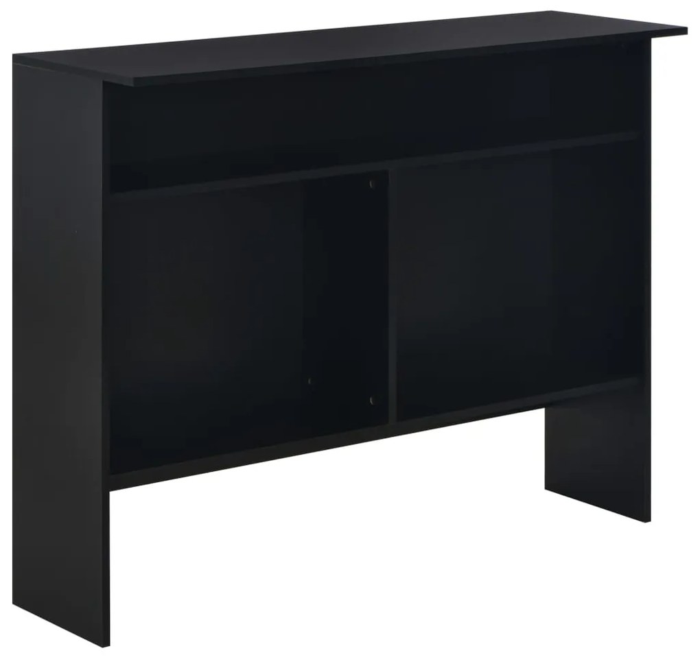 Τραπέζι Μπαρ με 2 Επιφάνειες Χρώμα Μαύρο 130 x 40 x 120 εκ. 280218