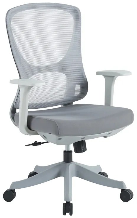 Καρέκλα γραφείου εργασίας Litulo pakoworld ύφασμα mesh σε γκρι απόχρωση 51x50.5x98/106εκ