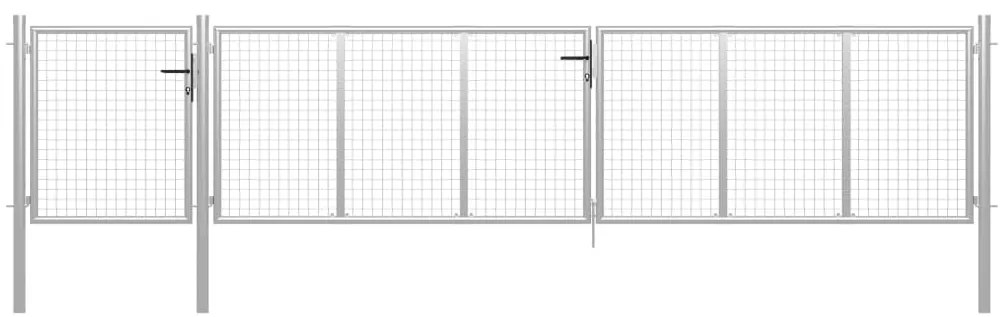 vidaXL Πόρτα Κήπου Ασημί 500x100 εκ. από Ατσάλι