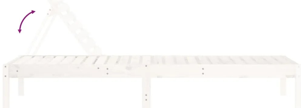 vidaXL Ξαπλώστρες 2 τεμ. Λευκές 199,5x60x74 εκ. από Μασίφ Ξύλο Πεύκου