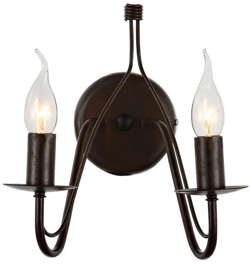 Φωτιστικό Τοίχου - Απλίκα DLA0012W 2XE14 28,5Χ22,5ΧΗ28cm Palmyra Brown Aca Decor Metal