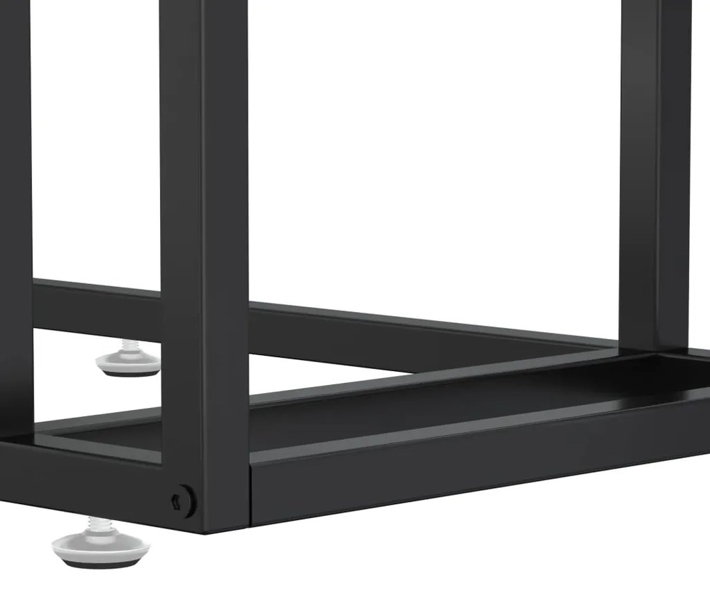 vidaXL Τραπέζι Υπολογ. Βοηθ. Μαύρο Οψη Μαρμάρου 50x35x65εκ. Ψημ. Γυαλί