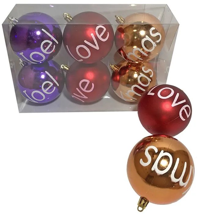 Σετ Μπάλες 6τμχ Με Ευχές Δ8εκ. Xmas fest 93-2759