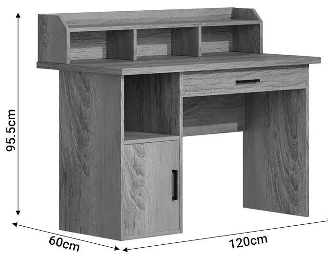 Γραφείο εργασίας Workie sonoma mdf 120x60x95.5εκ 120x95.5x60 εκ.