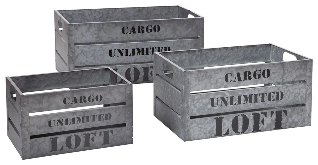 Κουτιά Αποθήκευσης (Σετ 3τμχ) A-S Cargo Silver 166518A