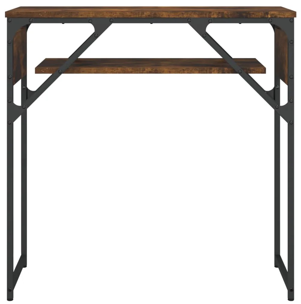 vidaXL Τραπέζι Κονσόλα με Ράφι Καπνιστή Δρυς 75x30x75 εκ. Επεξ. Ξύλο