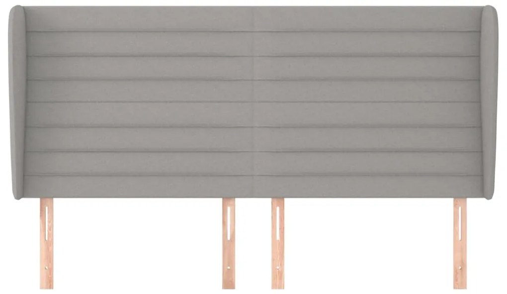 vidaXL Κεφαλάρι με Πτερύγια Ανοιχτό Γκρι 203x23x118/128 εκ. Υφασμάτινο