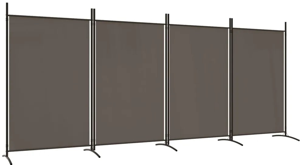 vidaXL Διαχωριστικό Δωματίου με 4 Πάνελ Ανθρακί 346x180 εκ. από Ύφασμα