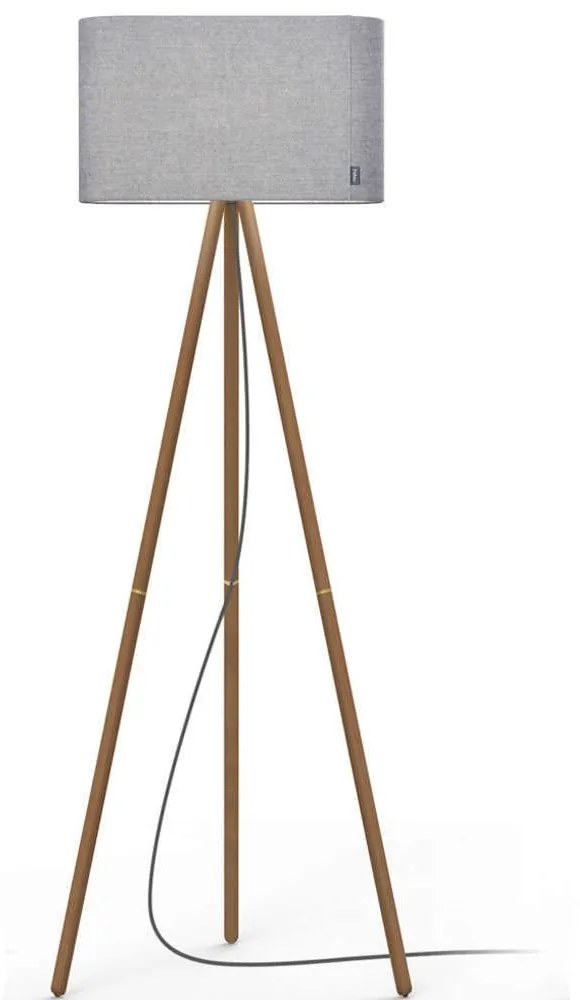 Φωτιστικό Δαπέδου Belmont 10695/10697 64,6x17x158,8cm 2xE26 30W Grey-Walnut Pablo Designs