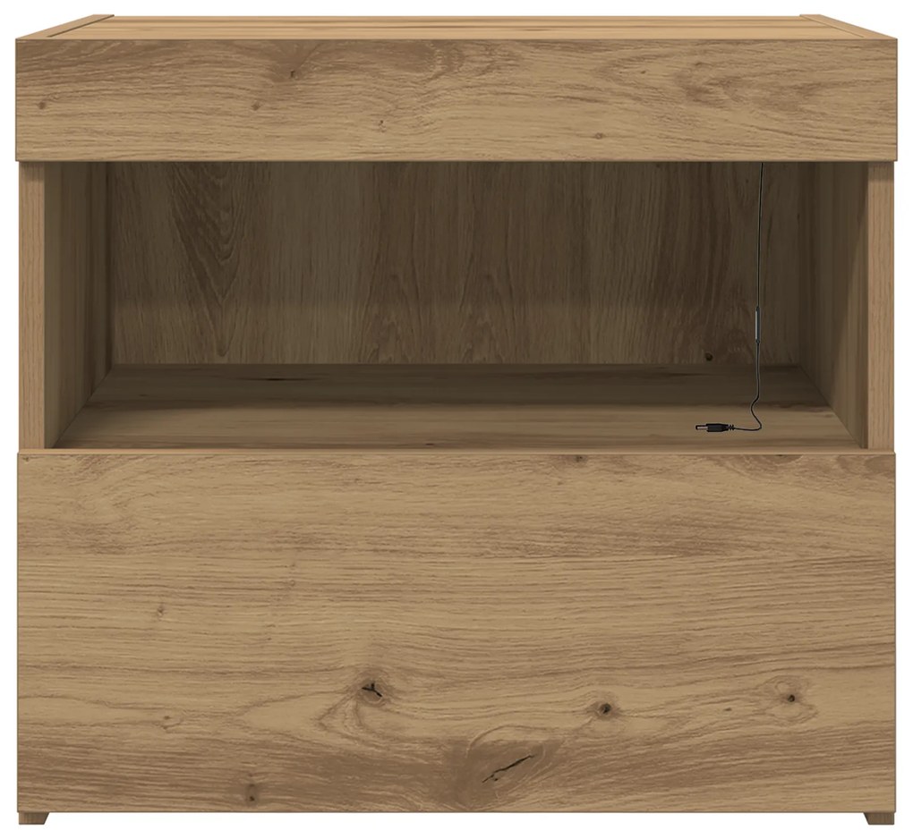 vidaXL Κομοδίνο με LED Φωτισμό Artisan Oak 50x40x45 εκ.