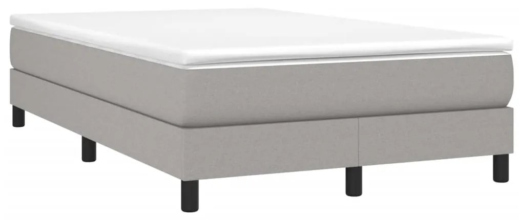 vidaXL Κρεβάτι Boxspring με Στρώμα Ανοιχτό Γκρι 120x190 εκ. Υφασμάτινο