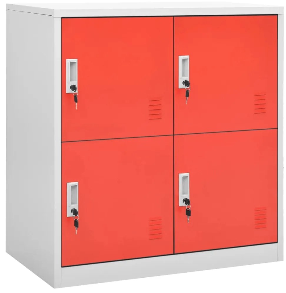 vidaXL Φοριαμός Ανοιχτό Γκρι / Κόκκινο 90 x 45 x 92,5 εκ. Ατσάλινος