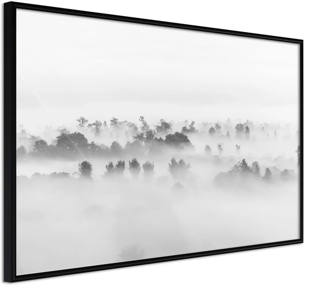 Αφίσα - Fog Over the Forest - 30x20 - Μαύρο - Χωρίς πασπαρτού