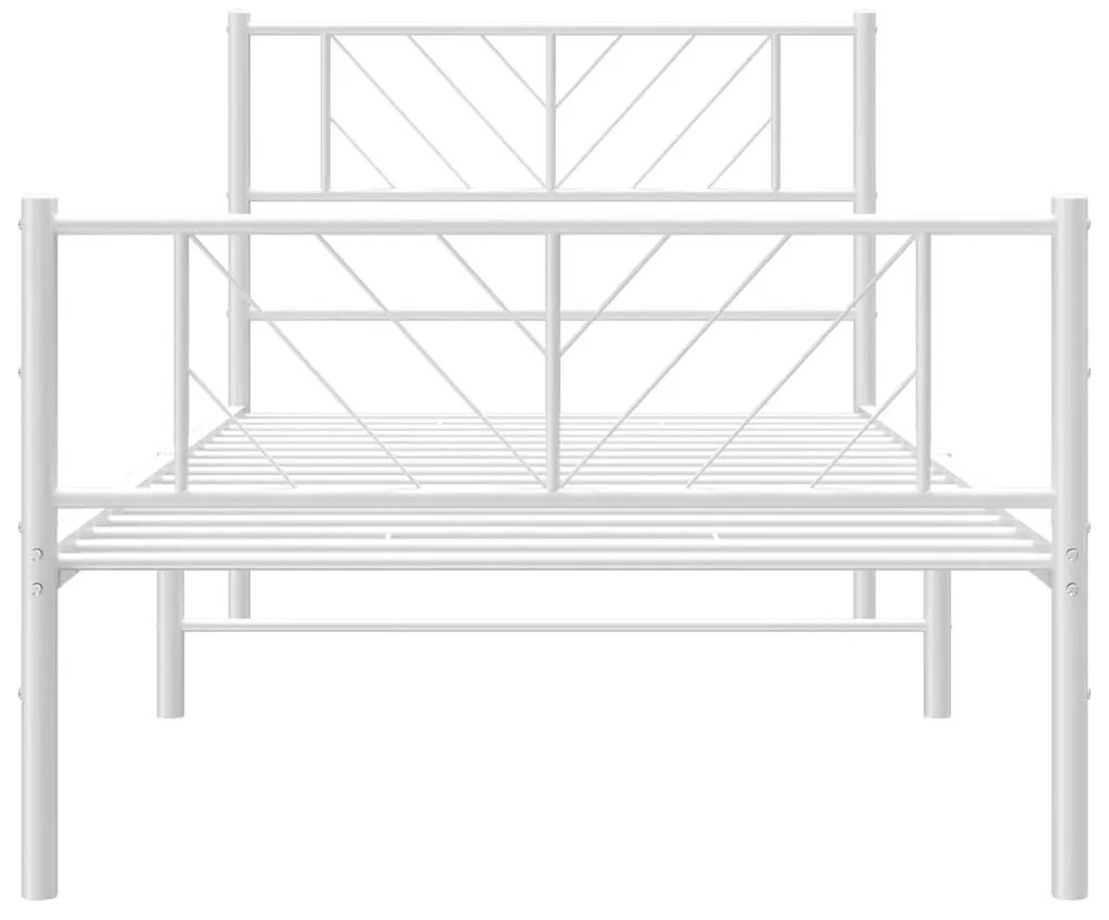 Πλαίσιο Κρεβατιού με Κεφαλάρι/Ποδαρικό Λευκό 80x200 εκ. Μέταλλο - Λευκό