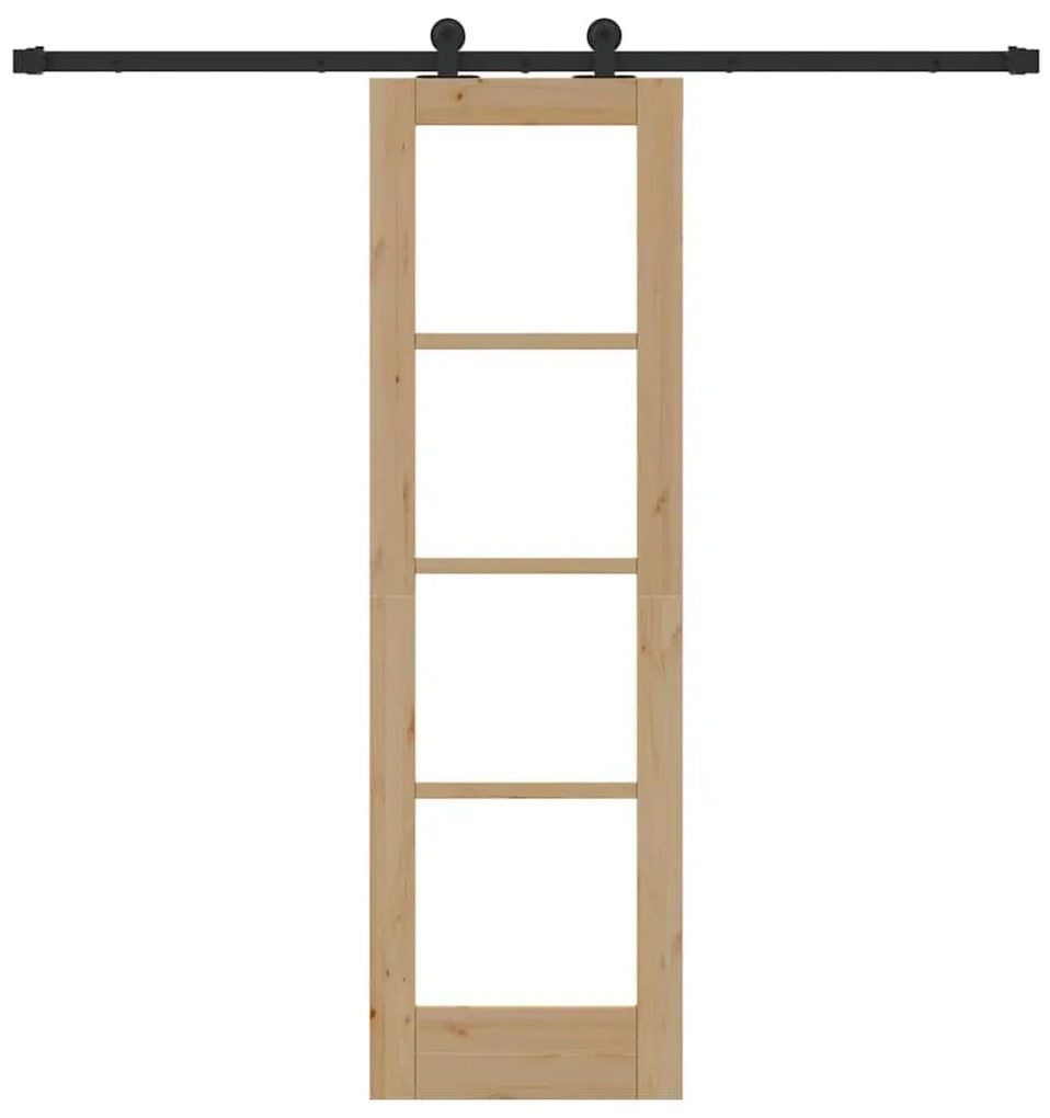 vidaXL Συρόμενη Πόρτα ORKDAL Καφέ 61 x 198.5 εκ. Ξύλο και μέταλλο