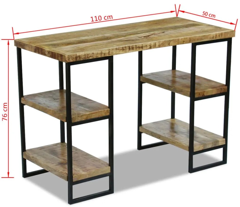 Γραφείο 110 x 50 x 76 εκ. από Ξύλο Μάνγκο - Καφέ