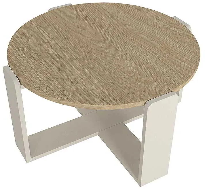 Τραπεζάκι σαλονιού Rebel Megapap χρώμα rota oak - sandstone Ø70x38εκ.