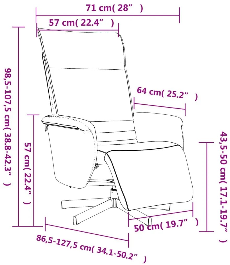 Πολυθρόνα Ανακλινόμενη με Υποπόδιο Καπουτσίνο Συνθετικό Δέρμα - Καφέ