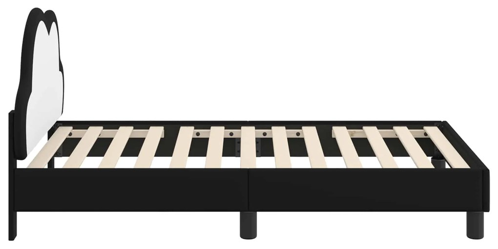 vidaXL Σκελετός Κρεβατιού με κεφαλάρι Μαύρο 80 x 160 cm PU