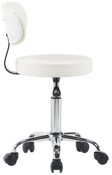 Καρέκλα γραφείου τροχήλατη Mafeshi pu σε λευκή απόχρωση 45x44x70-82εκ 45x44x82 εκ.