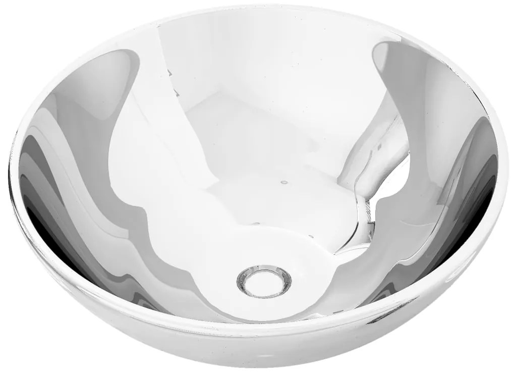 vidaXL Νιπτήρας Ασημί 32,5 x 14 εκ. Κεραμικός